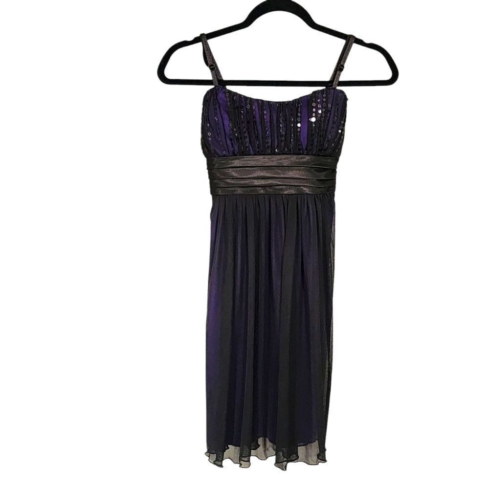 City Tringles Y2K Mini Dress Empire Waist SequinSatin Belt Tulle WhimsiGoth S